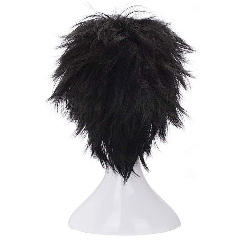 morvally Short Messy Black Heat Resistant Synthetic Hair Wigs for Cosplay Halloween Anime - Image 4